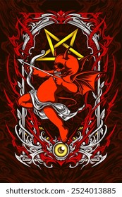 devil cupid illustration for t shirt design