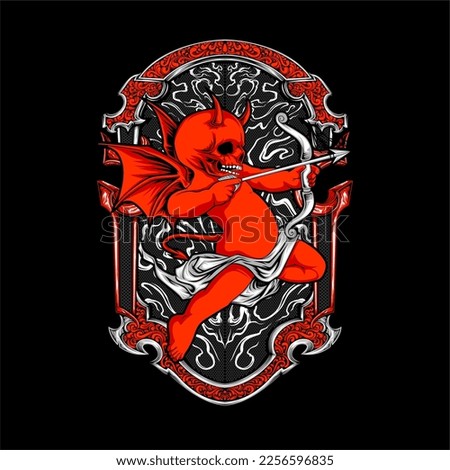 devil cupid illustration for t shirt design