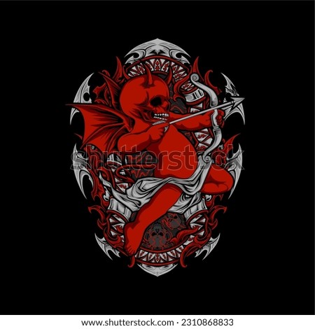 devil cupid illustration for t shirt design
