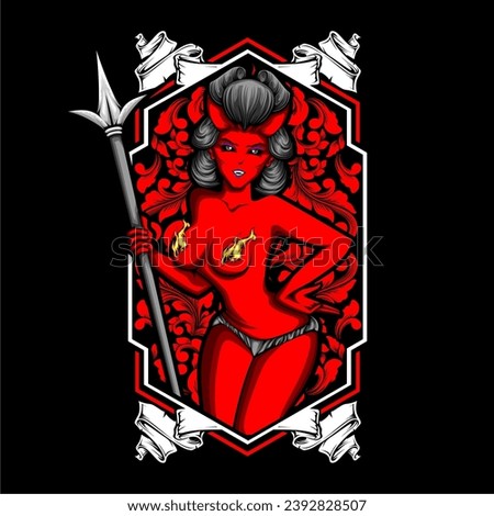 devil cupid illustration for t shirt design and other