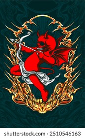 Teufel Cupid Illustration für Hemd Design