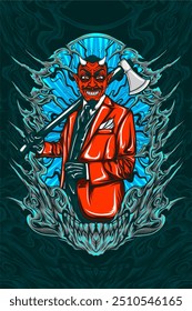 ilustração do cupido do diabo para design de camisa
