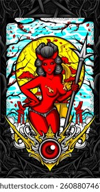 devil cupid illustration for tshirt and other