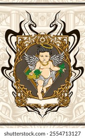 devil cupid illustration vector with awesome look