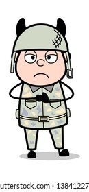 Devil - Cute Army Man Cartoon Soldier Vector Illustration