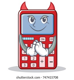 Devil cute calculator character cartoon