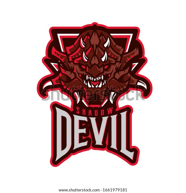 Devil Dargon Fire Gaming Logo Template Stock Vector Royalty Free