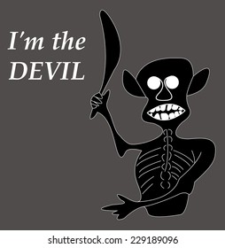 Devil, Death (Funny illustration - I'm comming for you)