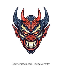 Devil demon head vector clip art illustration