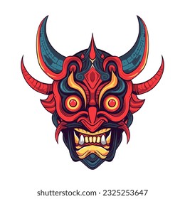 Devil demon head vector clip art illustration