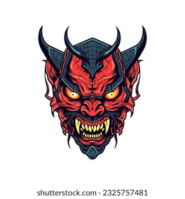 Devil demon head vector clip art illustration