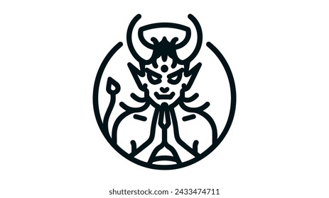 Devil demon icon. vector illustration on white background