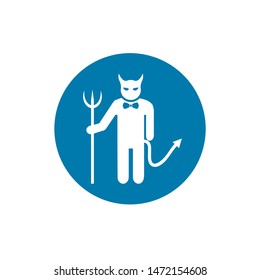 Devil demon religion trident silhouette ancient mythology. Vector illustration.