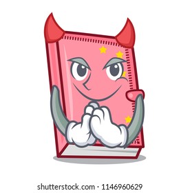 Devil diary mascot cartoon style