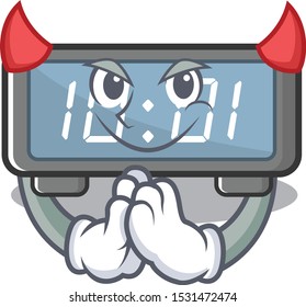 Devil digital clock cartoon in character shape