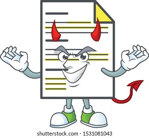 Devil document template with cartoon character shape