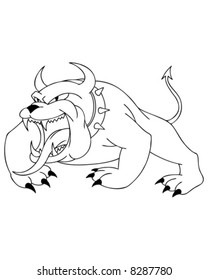 devil dog outline vector