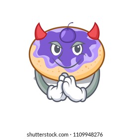 Devil donut blueberry mascot cartoon