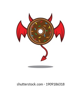 Devil Donut Logo. A donut with devil look makes this logo can use for your cake business