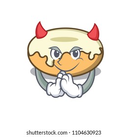 Devil donut with sugar mascot cartoon