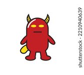 devil doodle illustration vector graphic.