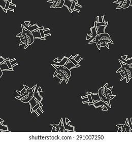devil doodle seamless pattern background