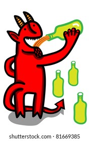 devil drink direct  from the bottle