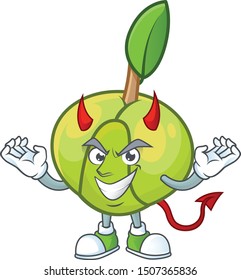 Devil elephant apple cartoon on white background