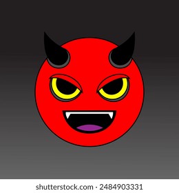 Devil emoji design vector illustration art.