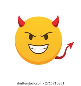 Icono plano de la cara del demonio Emoji