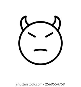 Devil emoji icon Thin vector set