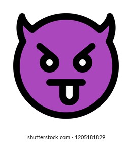 devil emoji with tongue stuck out