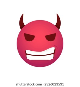 Teufelsgefühl. Diabolical-Smiley-Emoji-Vektorsymbol