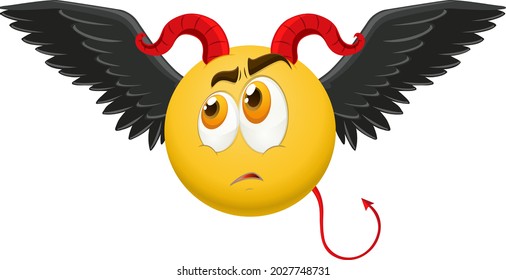 Devil emoticon with facial expression illustration