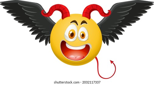 Devil emoticon with facial expression illustration