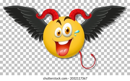 Devil emoticon with facial expression illustration