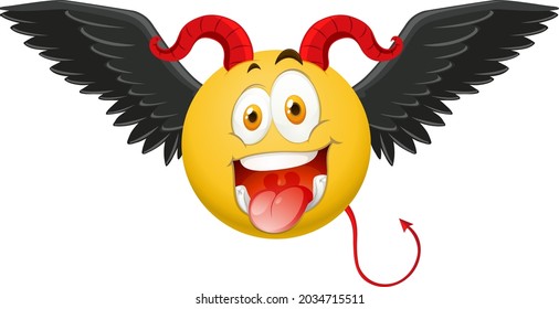 Devil emoticon with facial expression illustration