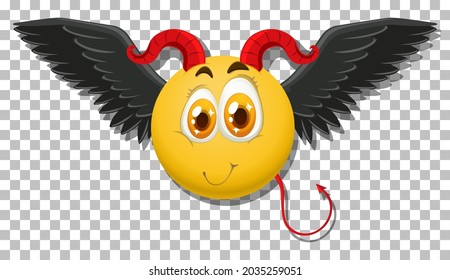 Devil emoticon with facial expression illustration