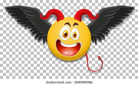 Devil emoticon with facial expression illustration