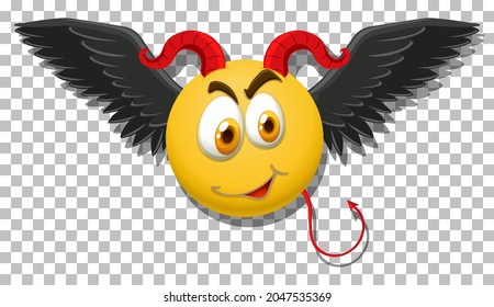 Devil emoticon with facial expression illustration