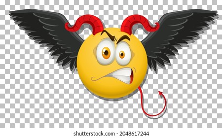 Devil emoticon with facial expression illustration