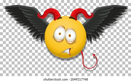 Emoticono malvado con ilustración de expresión facial