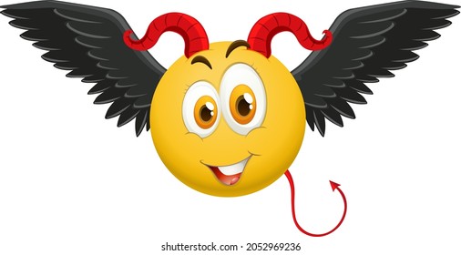 Devil emoticon with facial expression illustration
