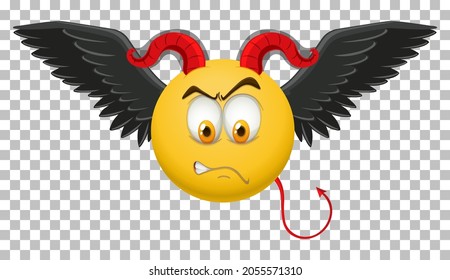 Devil emoticon with facial expression illustration