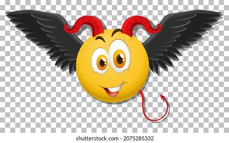 Devil emoticon with facial expression illustration