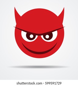 Devil Emoticon Flat Design Stock Vector (Royalty Free) 599591729 ...