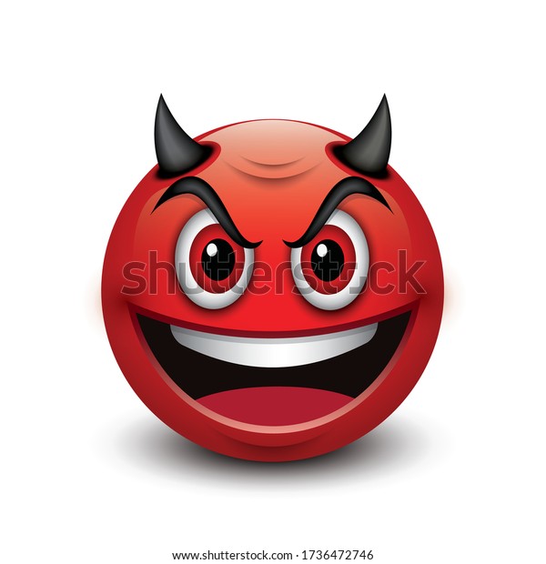 Devil Emoticon Isolated On White Background Stock Vector (Royalty Free ...