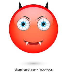 Devil emoticon. Isolated vector illustration on white background