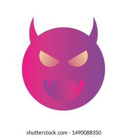 devil emoticon on white background. vector illustration. eps10