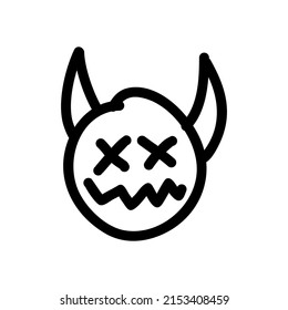 Devil Emoticon V14 Typography Streetwear, Urban Design Patch Black Color Patch Commercial Use